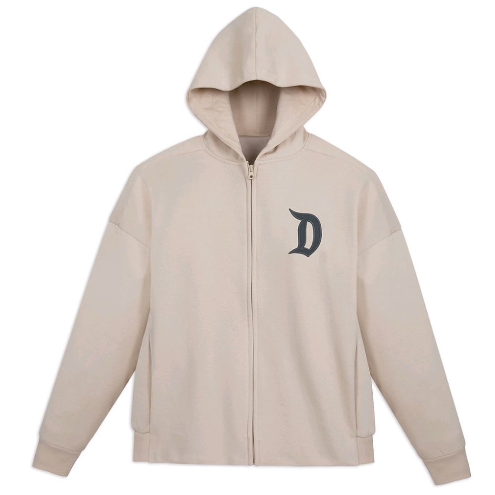 DISNEYLAND VINTAGE AUTHENTIC ORIGINAL ZIPPED UP BEIGE CREAM HOODIE - Picture 2 of 3